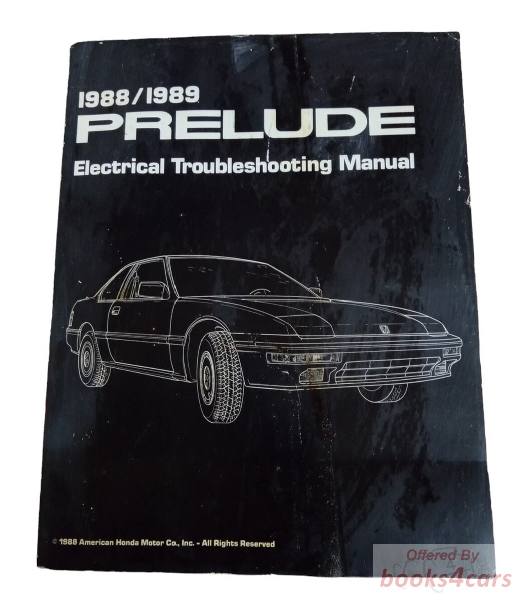 view cover of 1988 Prelude Electrical Troubleshooting Manual by Honda