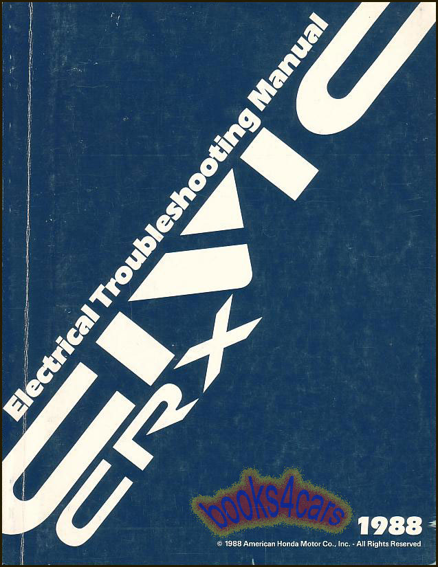 view cover of 1988 CRX SI electrical troubleshoot manual by Honda for Civic