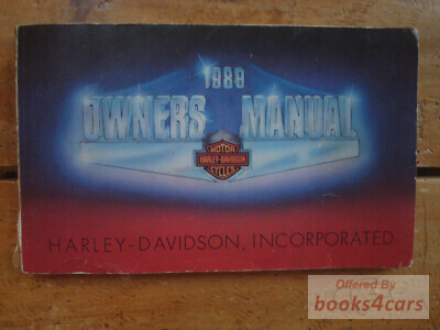 view cover of 1988 Harley Davidson Owners Manual for FLTC, FLHTC, FLHS, FXRT, FLST/C, FXST/C, FXLR,FXST, FXRS/SP, FXR models.
