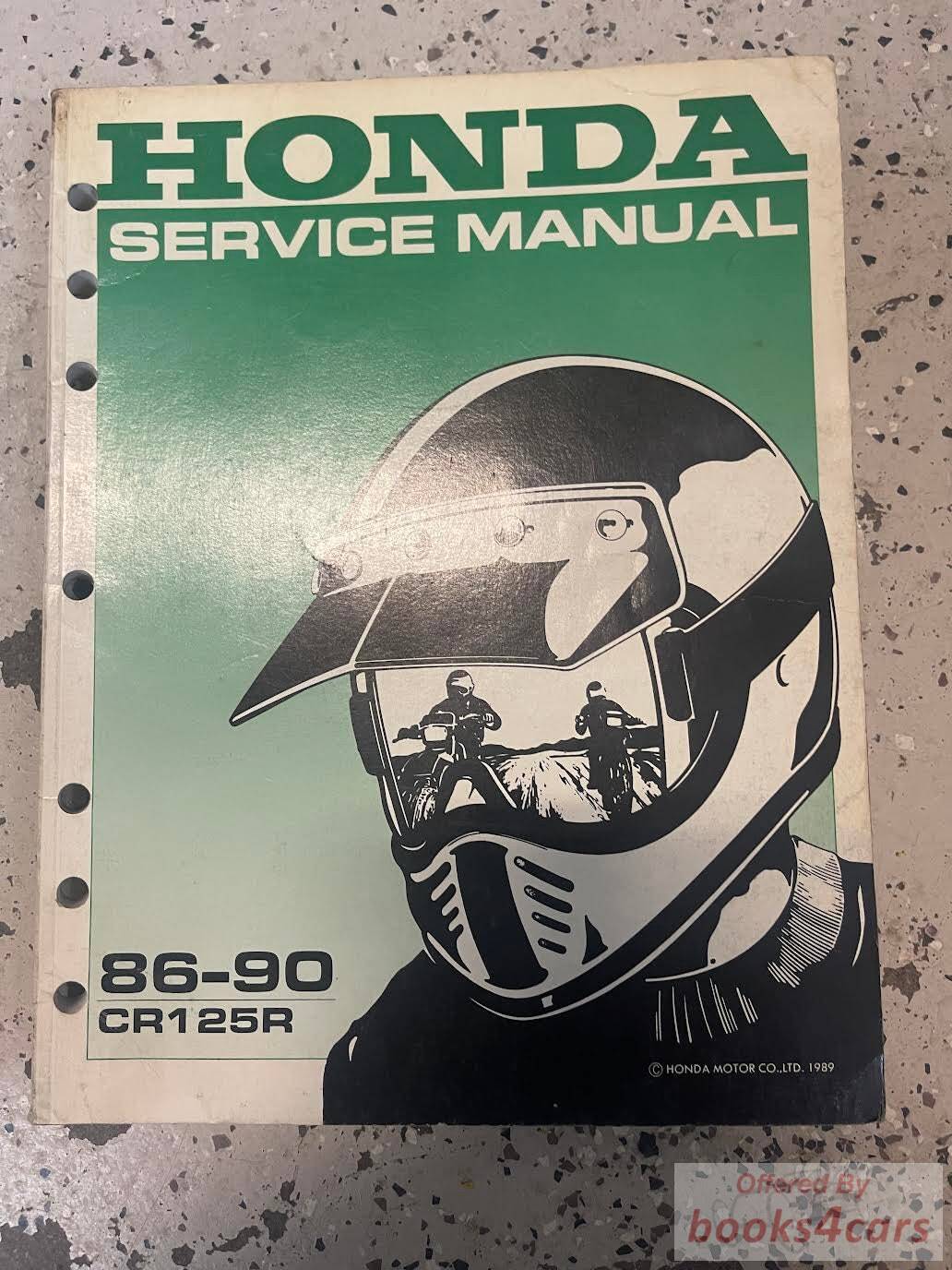 view cover of 1986-1989 CR125R Service Manual by Honda