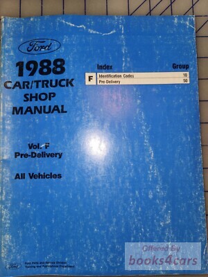 view cover of 1988 Pre-delivery Inspection Manual all cars and trucks by Ford