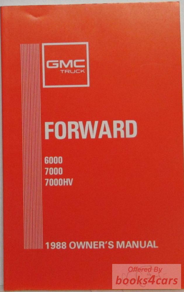 view cover of 1988 6000 Owners Manual by GMC