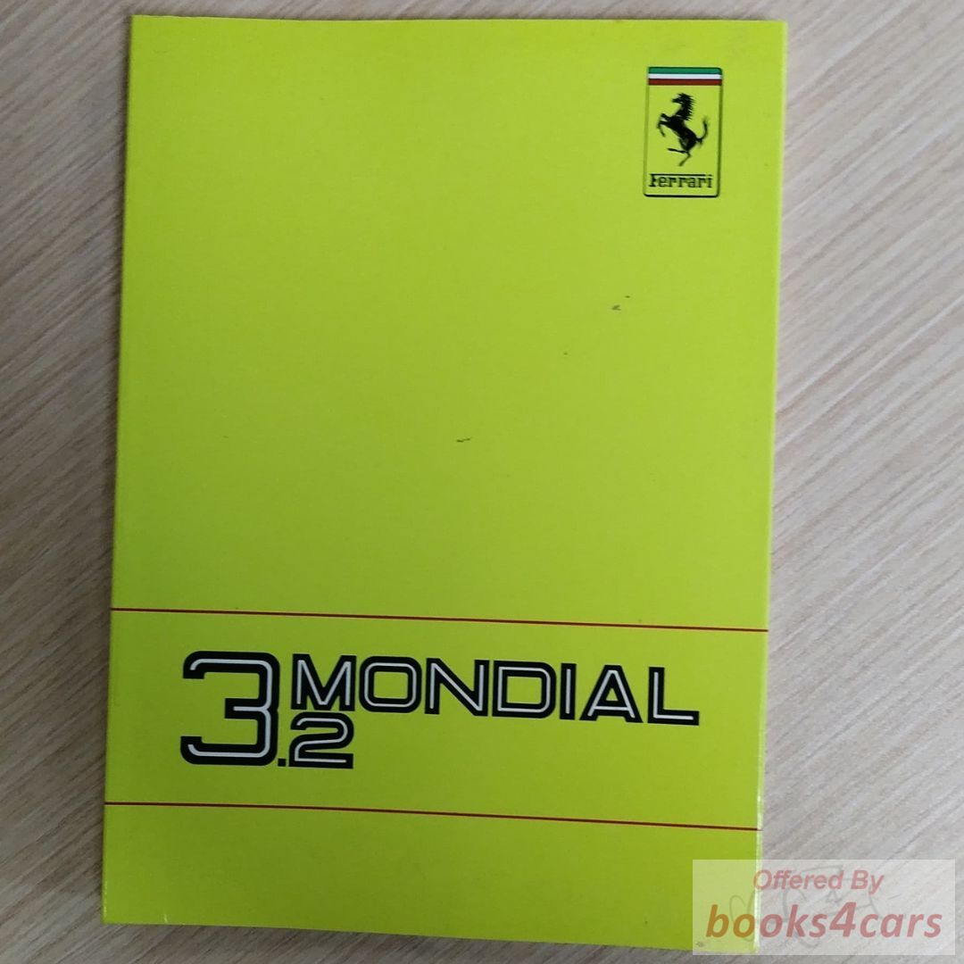 view cover of Mondial 3.2 Owners Manual by Ferrari