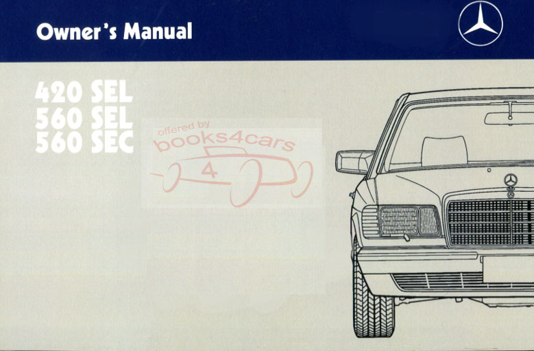 view cover of 1988 420SEL-560SEC owner's manual by Mercedes for 420 & 560 SEL & SEC 560SEL 114pgs