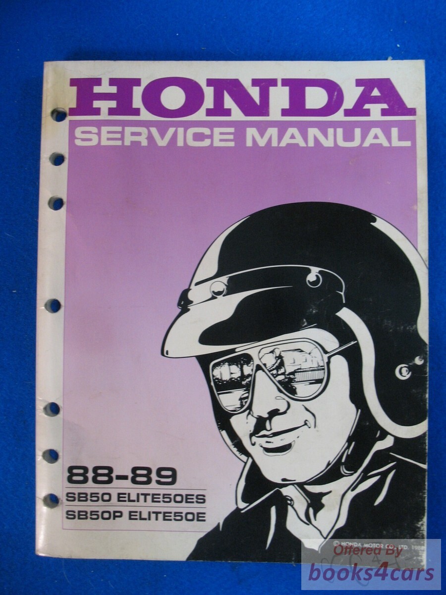 view cover of 1988-1989 SB50 Elite 50ES, SB50P, & 50E Shop Service Manual by Honda