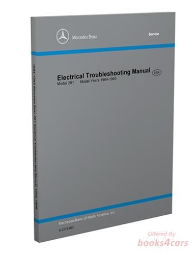 view cover of 1984-1993 190 electrical wiring diagrams shop service repair manual for all Gas and Diesel versions by Mercedes 201 190E Chassis including 2.3-16 2.6 190D 2.2 2.5
