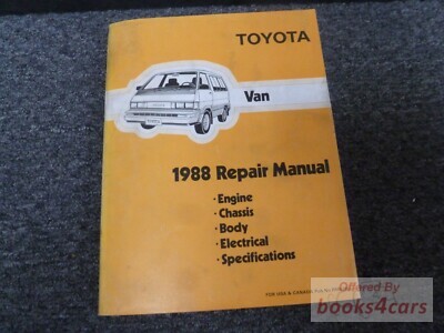 view cover of 1988 Van Shop Service Repair manual by Toyota.