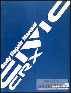 view cover of 1988-1991 CRX body repair manual by Honda for CRX & SI