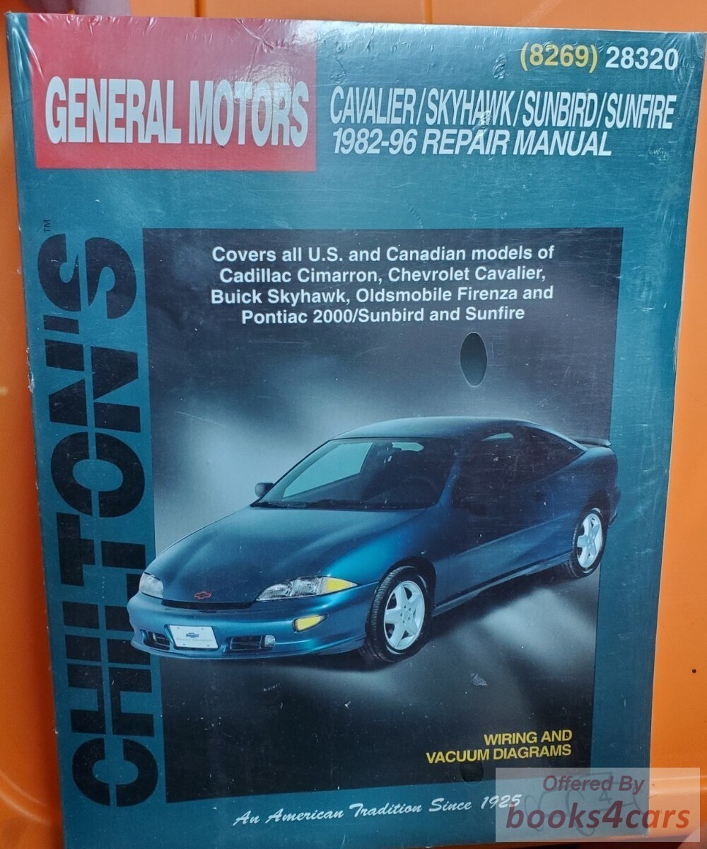 view cover of 1982-1996 Cavalier Skyhawk Cimarron Firenza 2000 Sunbird Large Format Shop Service Repair Manual Chevrolet Buick Oldsmobile Pontiac by Chilton