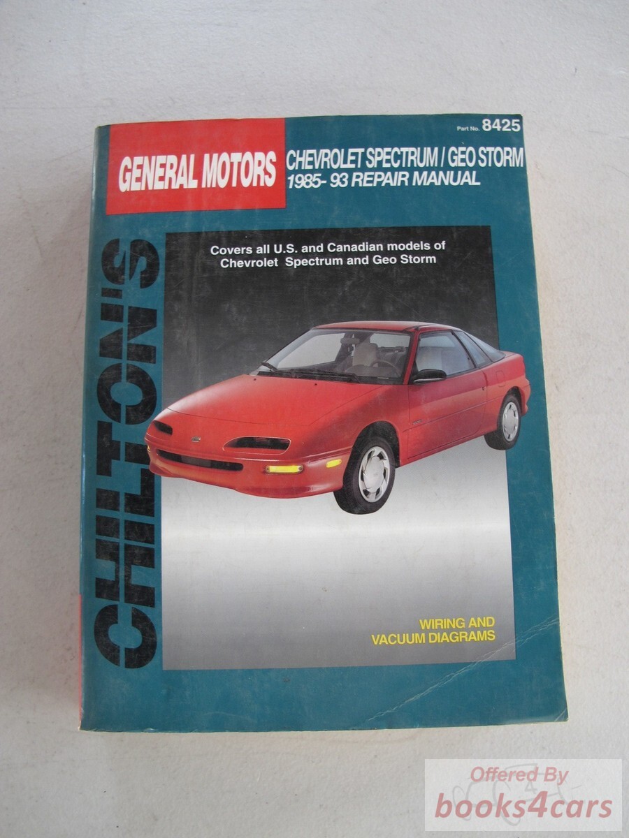 view cover of 1985-1993 Chevrolet Spectrum Geo Storm Large Format shop service repair Manual by Chilton