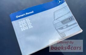 view cover of 1989 300SL 420SL 500 SL Euro Owners Manual by Mercedes