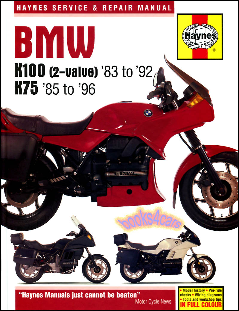 view cover of 1983-1996 K-models 750 & 1000 BMW Shop Service Repair Manual by Haynes covers 83-92 K100 85-96 K75