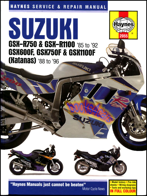view cover of 1985-1996 Suzuki GSX-R750 & 1100 88-96 GSX600F GSX750F & GSX1100F GSXR Katana shop Service Repair Manual by Haynes