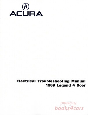 view cover of 1989 Legend 4-door Electrical Troubleshooting manual by Acura