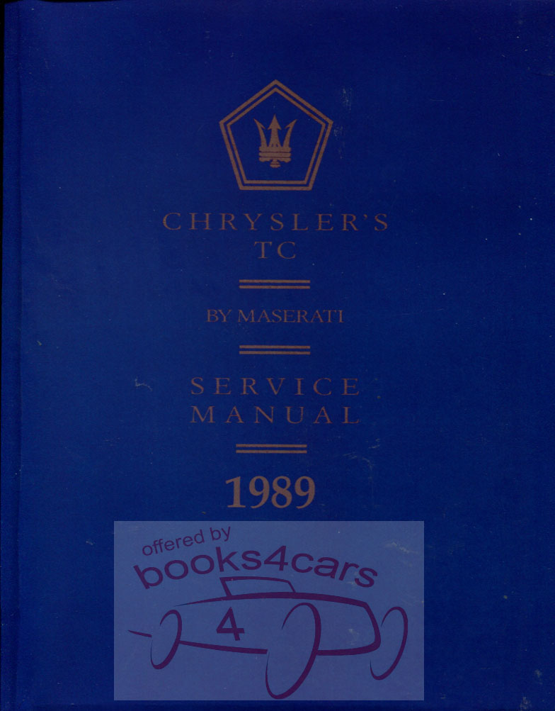 view cover of 1989 Maserati TC Shop Service Repair Manual by Chrysler