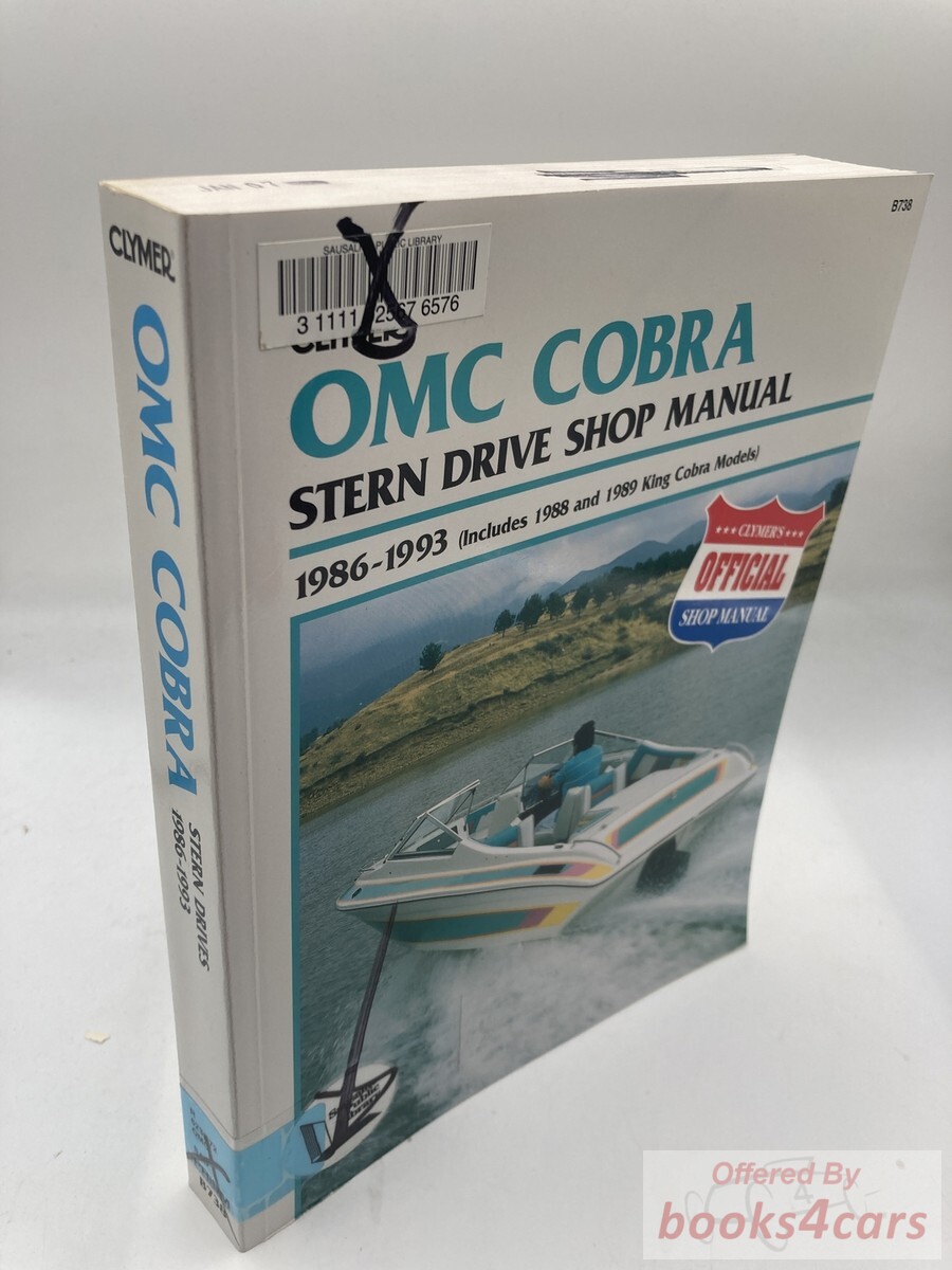 view cover of 1986-1993 Cobra Stern Drives (includes 1988 and 1989 King Cobra Models) Marine Shop Service Repair Manual, 560 pages by Clymer for OMC