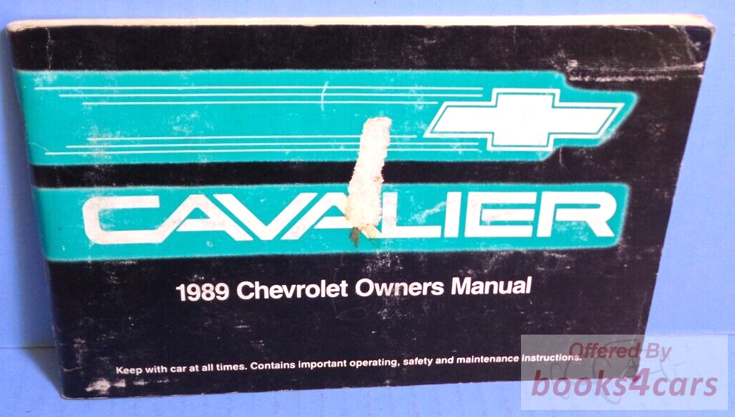 view cover of 1989 Cavalier Owners Manual by Chevrolet for all models including Z24 & Convertible