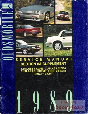 view cover of 1989 Chassis Service Supplement Section 8A - All models by Oldsmobile