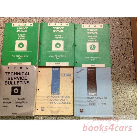 view cover of 1989 FWD Engine Chassis & Body Factory Service Manual for Chrysler Plymouth & Dodge Front Wheel Drive Vehicles
