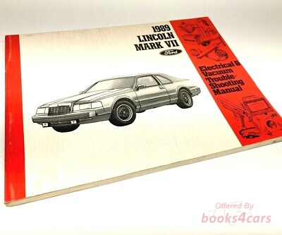 view cover of 1989 Mark VII Electrical Vacuum & Troubleshooting manual by Lincoln