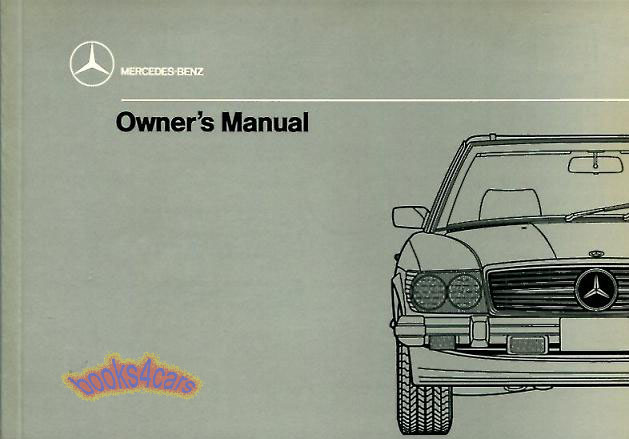 view cover of 1989 560SL owner's manual by Mercedes 112 pages