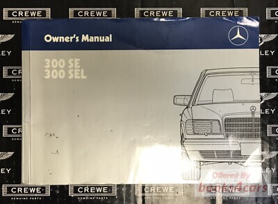 view cover of 1989 300SE 300SEL owner's manual by Mercedes