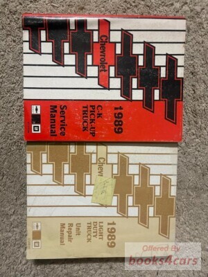 view cover of 1989 C/K Shop Service Repair Manual by Chevrolet & GMC for all Pickup Trucks Silverado Sierra C10 C20 C30 C15 c25 c35 K10 K20 K30 K15 K25 K35 and more