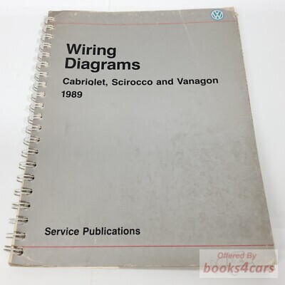 view cover of 1989 Volkswagen Wiring Manual for Scirocco Vanagon & Cabriolet by Volkswagen