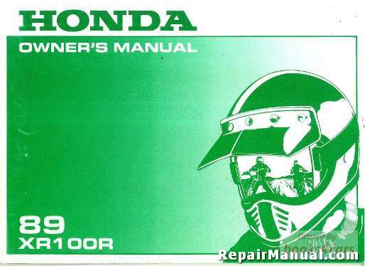 view cover of 1989 XR100R Owners Manual by Honda.