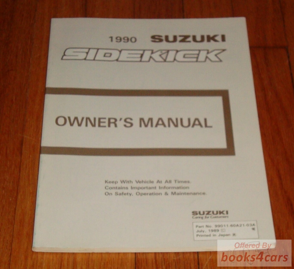 view cover of 1990 Sidekick Owners Manual by Suzuki