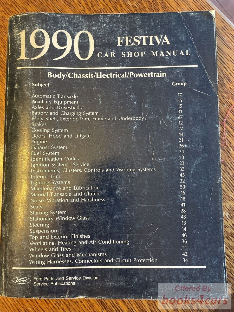 view cover of 1990 Festiva shop Service repair Manual by Ford