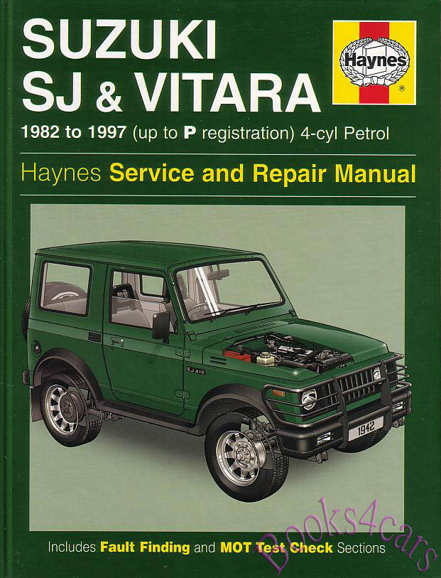 view cover of 1982-1997 SJ410 SJ413 Samurai Vitara Shop Service Repair Manual Haynes for all small Suzuki 4x4 1.0 1.3 & 1.6 liter except Diesel and V6