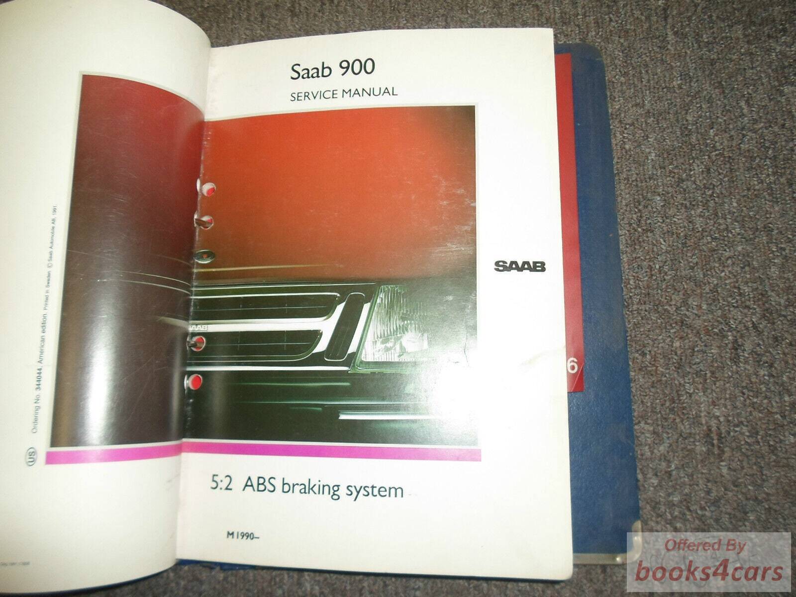 view cover of 1990 Saab 900 Shop Service Repair Manual 5:2 ABS Braking System