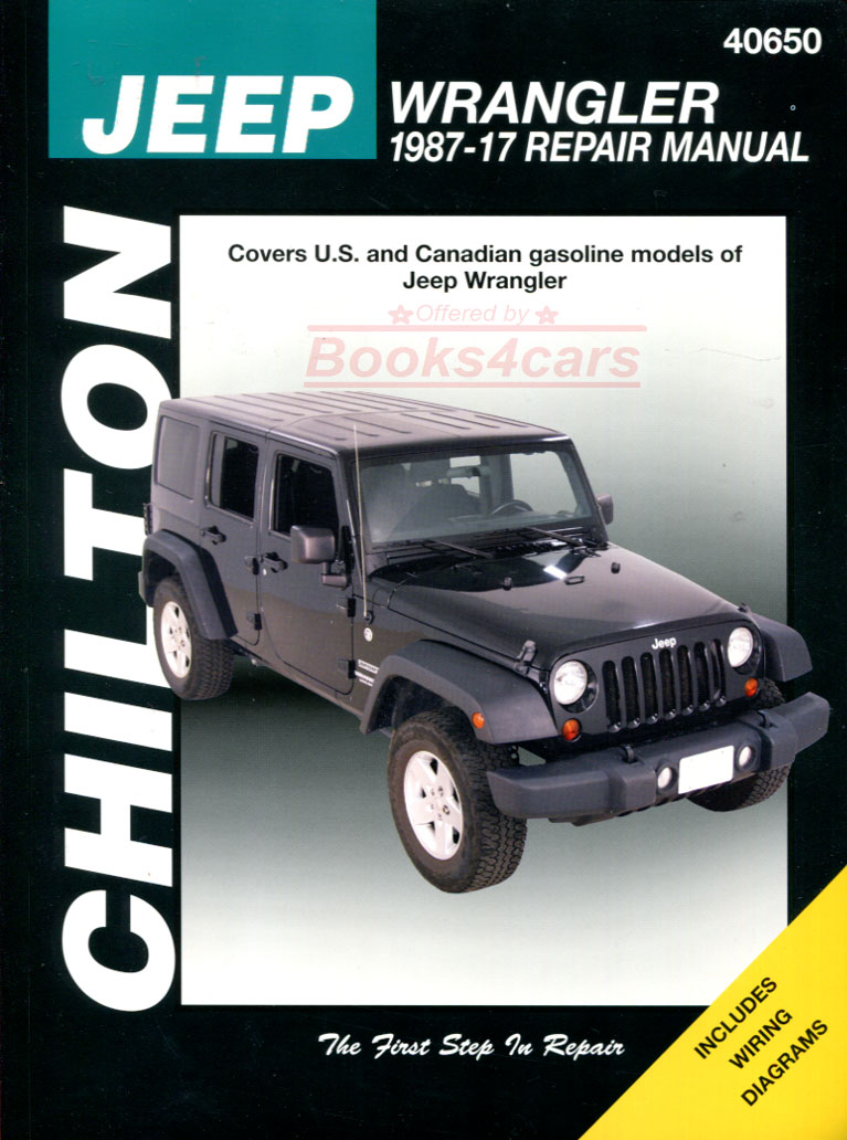 view cover of 1987-2017 Wrangler & YJ Shop Service Repair Manual for Jeep by Chiltons ( gas version, not Diesel )