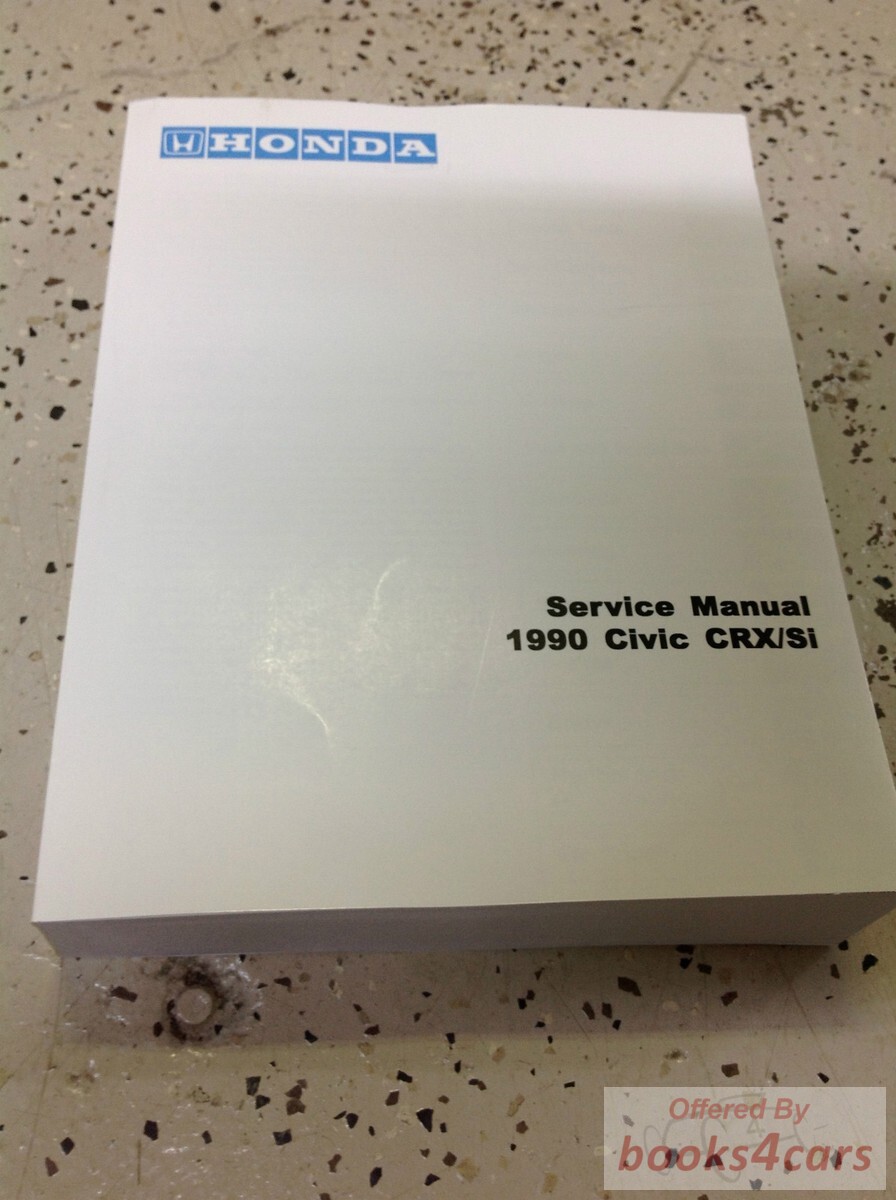 view cover of 1990 CRX Service manual by honda for civic, includes Si