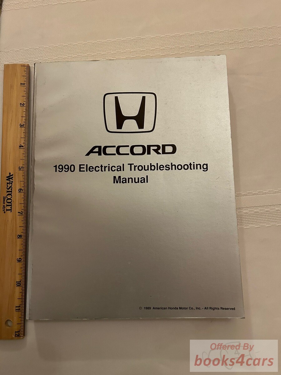 view cover of 1990 electrical troubleshooting manual by Honda for Accord