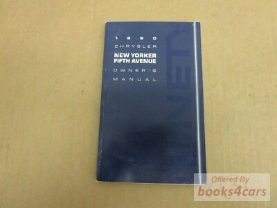 view cover of 1990 Chrysler Fifth Avenue Owners Manual