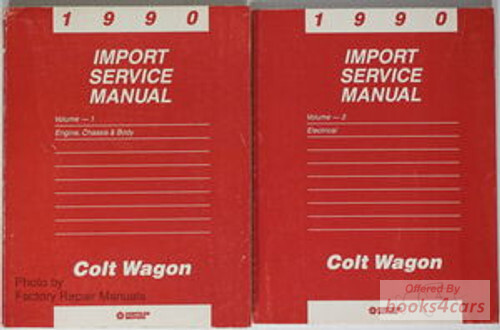 view cover of 1990 Colt Wagon Shop Service Manual by Chrysler, Plymouth Dodge & Mitsubishi includes 4WD