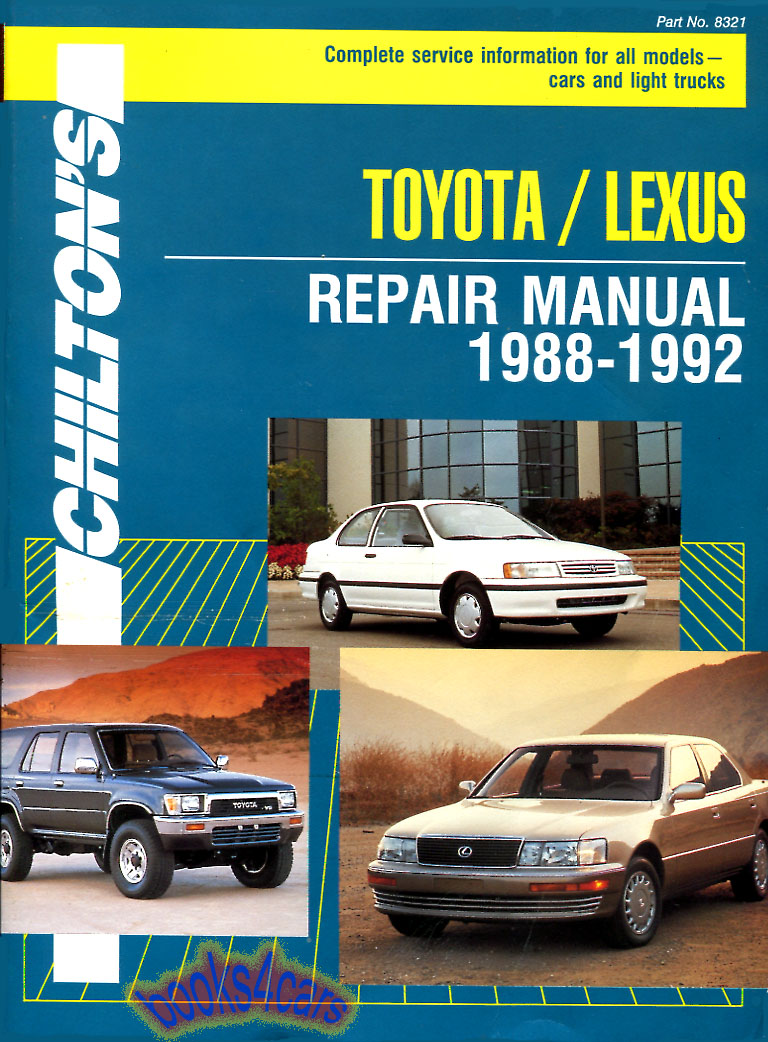 view cover of 1988-1992 Chiltons Shop Manual for Lexus ES250 & LS400 & Toyota