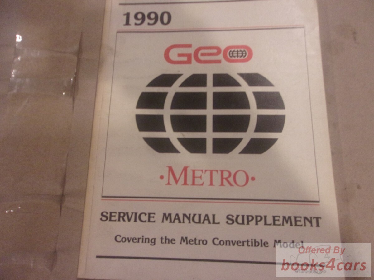 view cover of 1990 Metro Convertible Service Supplement by Geo