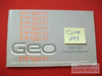 view cover of 1990 Prizm Owners Manual by GEO