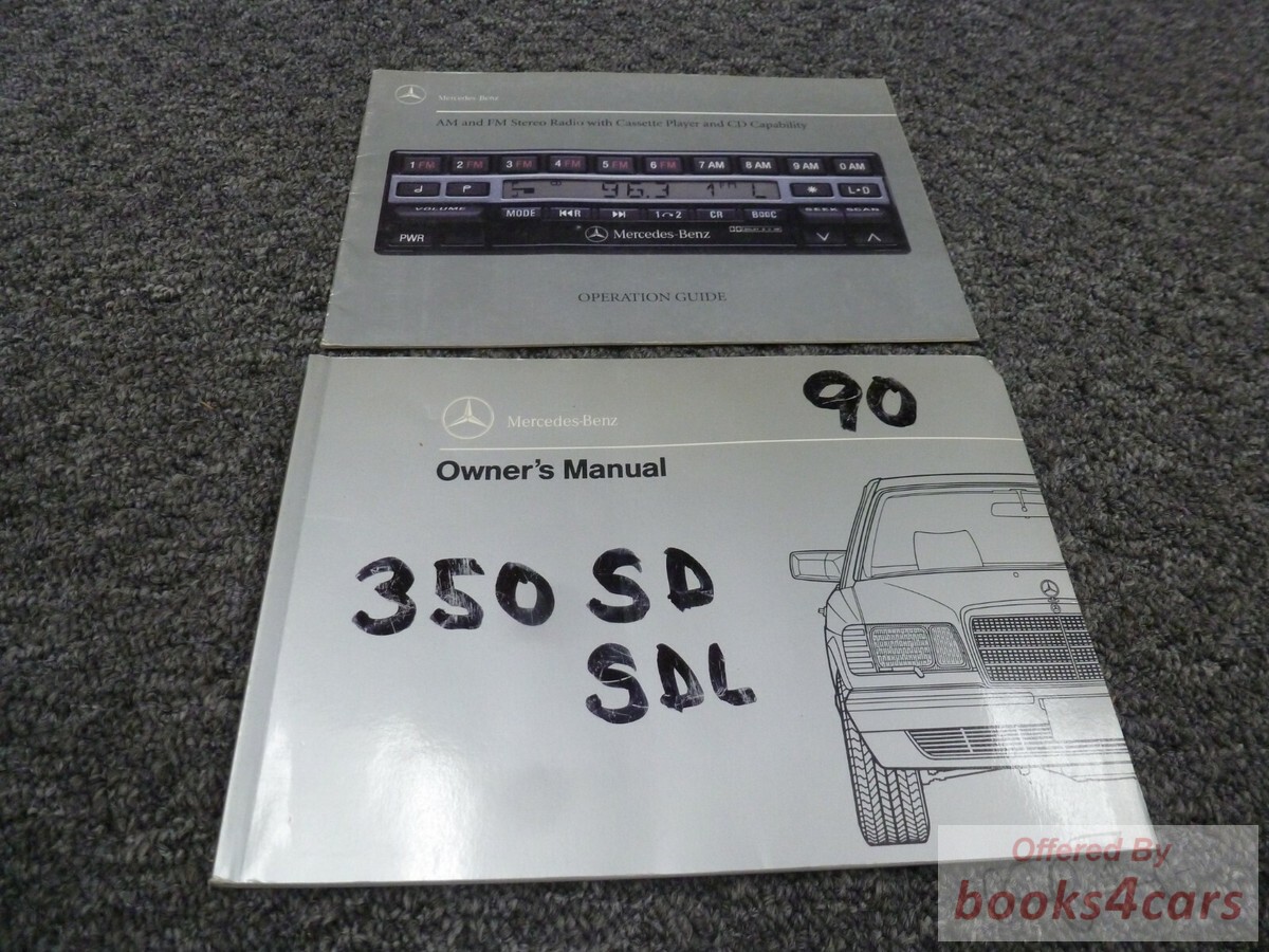 view cover of 1990 350SD 350SDL Turbo owner's manual by Mercedes for 350 SD & SDL
