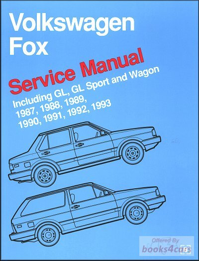 view cover of 1987-1993 Fox official 440 page shop service repair manual by Bentley for Volkswagen VW for all models incl Sedan, Wagon, GL, & Sport.