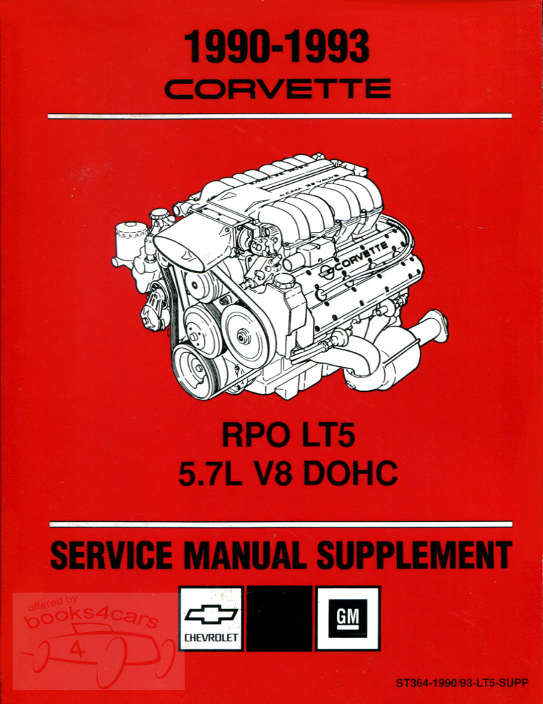view cover of 1990-1995 ZR1 Engine Shop Service Manual for Corvette LT5 King of the Hill DOHC 5.7 L V8 by Chevrolet