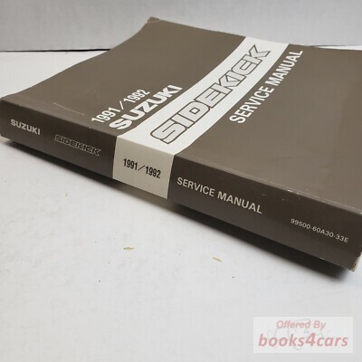 view cover of 1991-1992 Sidekick Shop Service Repair Manual by Suzuki