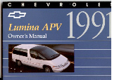 view cover of 1991 Lumina APV owners manual folio for minivan by Chevrolet