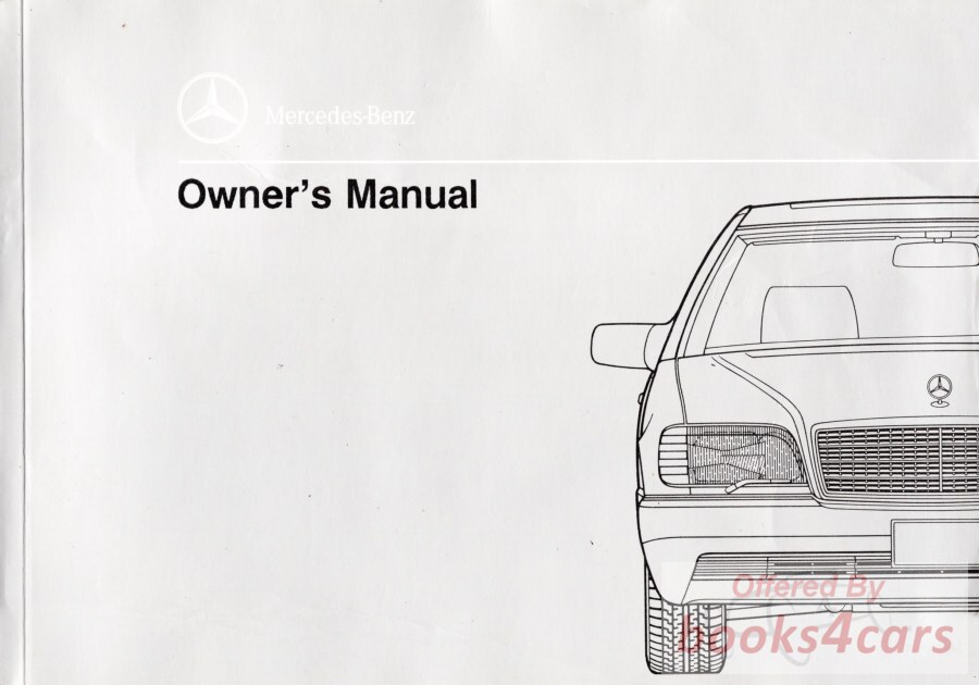 view cover of 1991 300SE/400SE/500SEL owners manual by Mercedes. In German