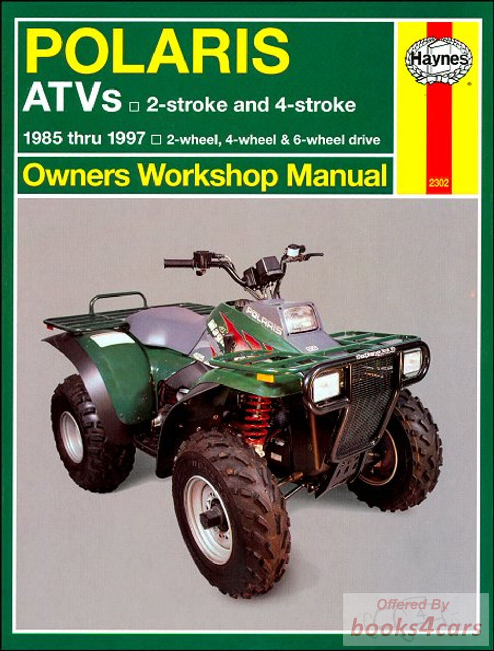 view cover of 1985-1997 Polaris ATV Shop Service Repair Manual By Haynes covers 2 4 6 wheel drive 2 & 4 stroke all ATV models