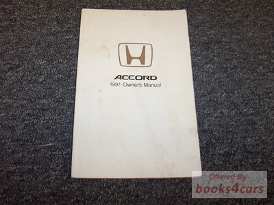 view cover of 1991 4 Door Accord Owner's Manual by Honda