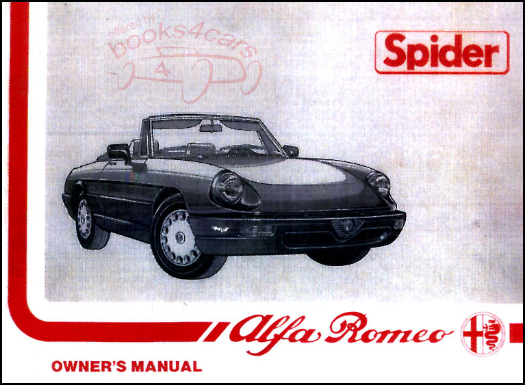 view cover of 1991-1995 Spider Owners manual by Alfa Romeo